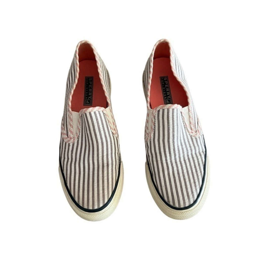 Sperry‎ Top-Sider Women’s Blue Striped Slip On Loafer Boat Shoe Size 6.5M